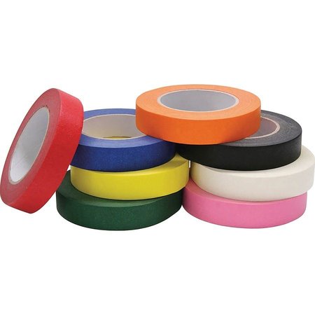 CREATIVITY STREET Masking Tape Rolls, 1"x60 yards, 8/ST, Assorted PK PAC4860